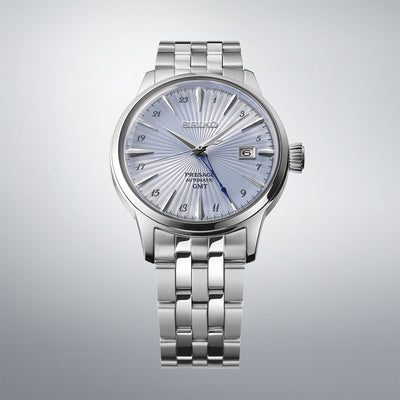 Orologio Seiko Presage GMT SSK037J1 azzurro bracciale acciaio