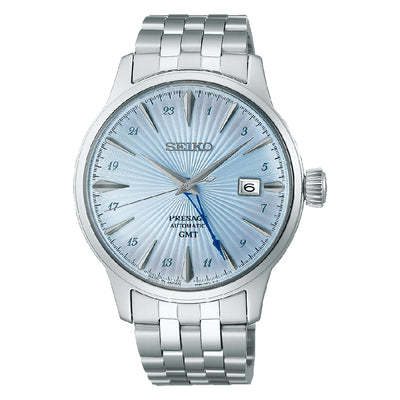 Orologio Seiko Presage GMT SSK037J1 azzurro bracciale acciaio