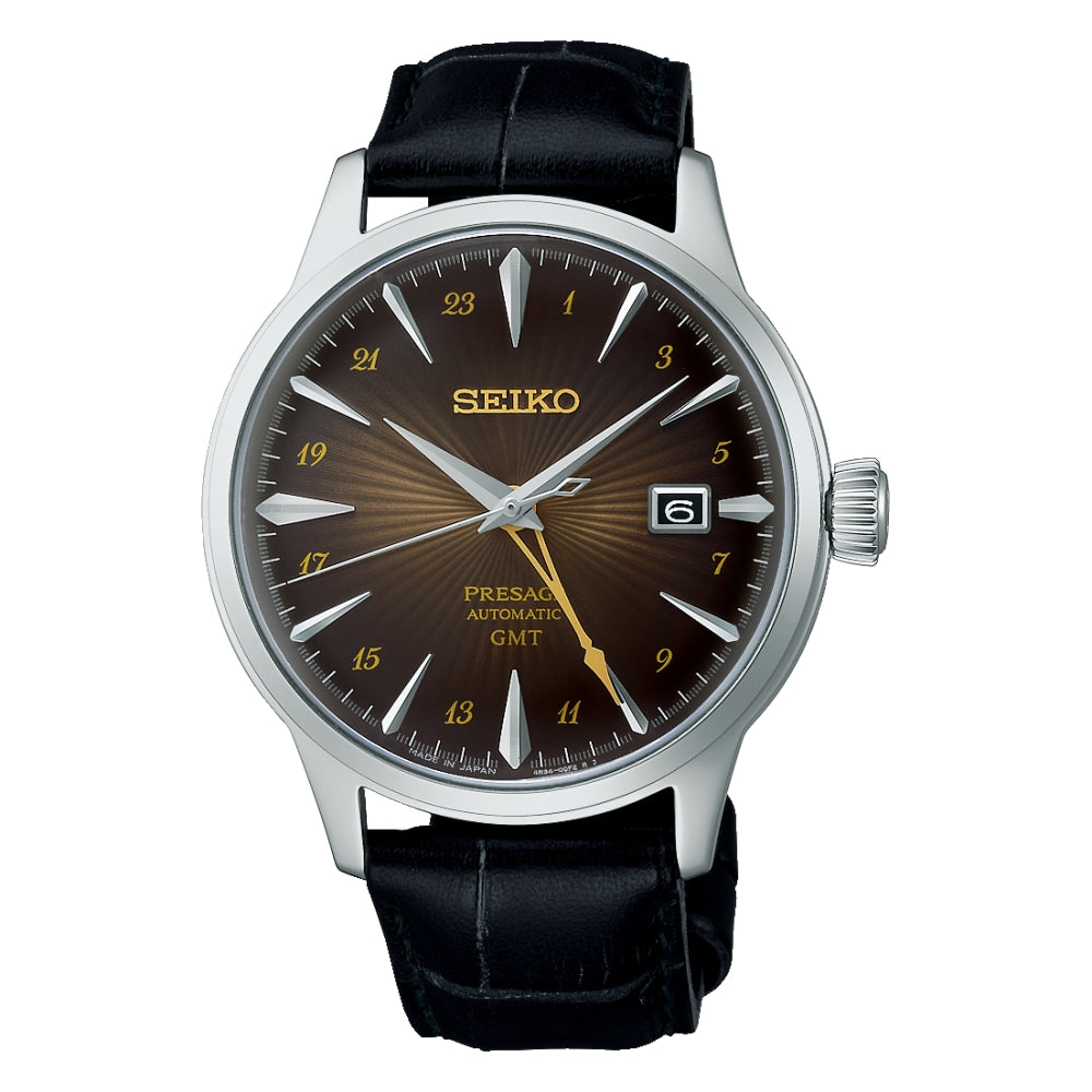 Orologio Seiko Presage GMT SSK039J1 brown cinturino pelle