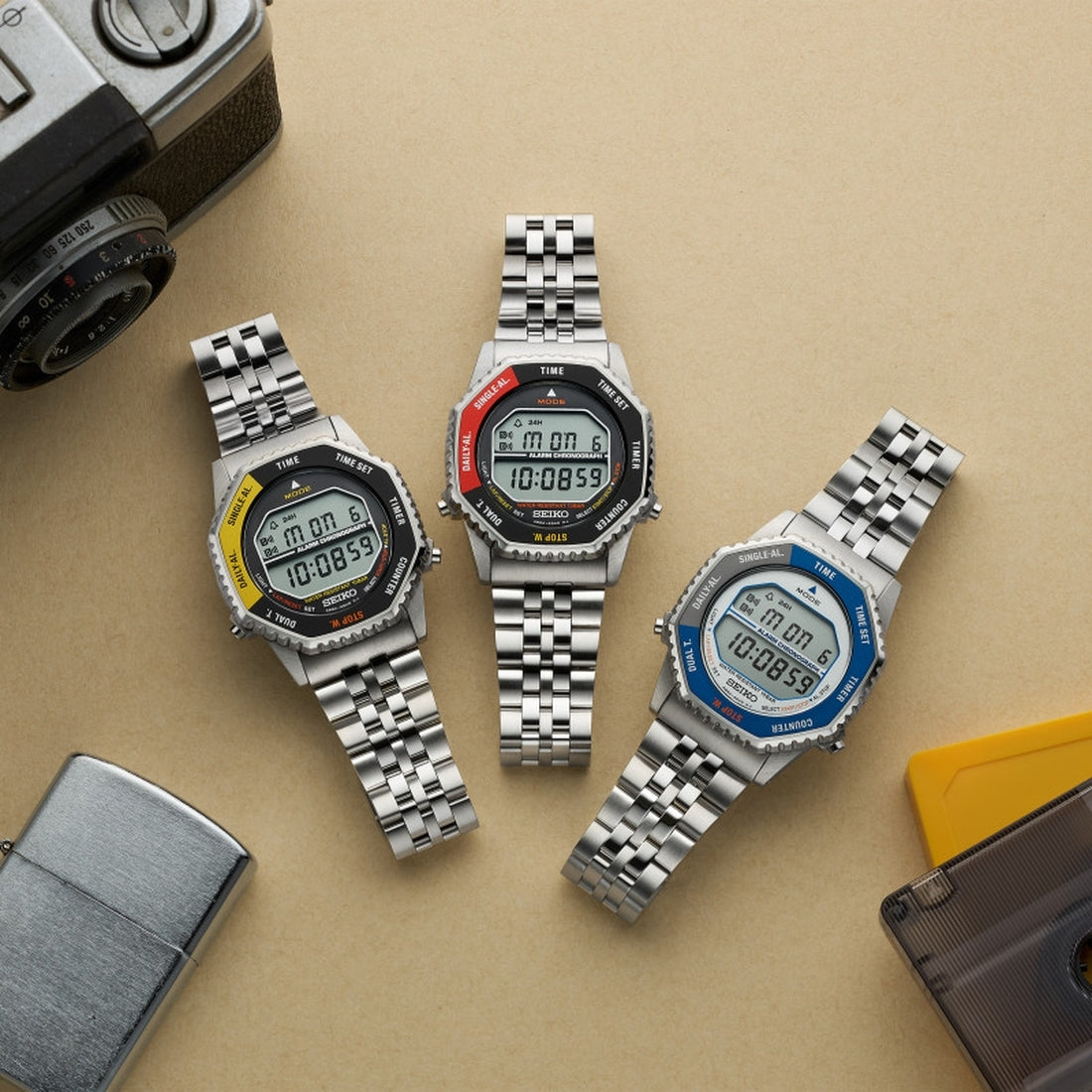 Orologio Seiko SMGG17P1 riedizione Rotocall nero e giallo