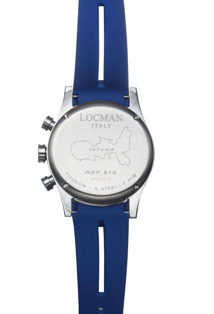 Orologio Locman Island Crono bianco silicone blu 0618A08-00WHBKSB