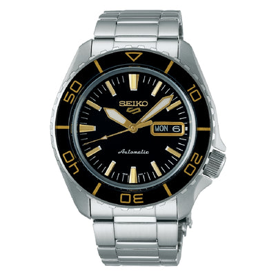 Orologio Seiko 5 sport SRPK99K1 nero finiture oro