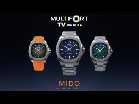 Orologio Mido Multifort Tv Big Date quadrante blu