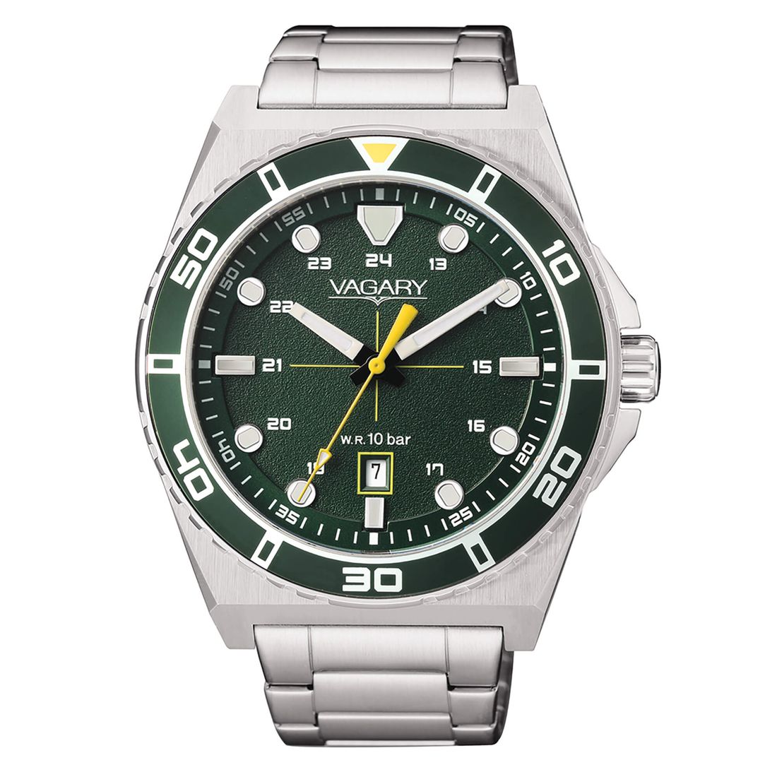 Orologio Vagary Aqua39 da uomo IB9-310-41 verde scuro in acciaio