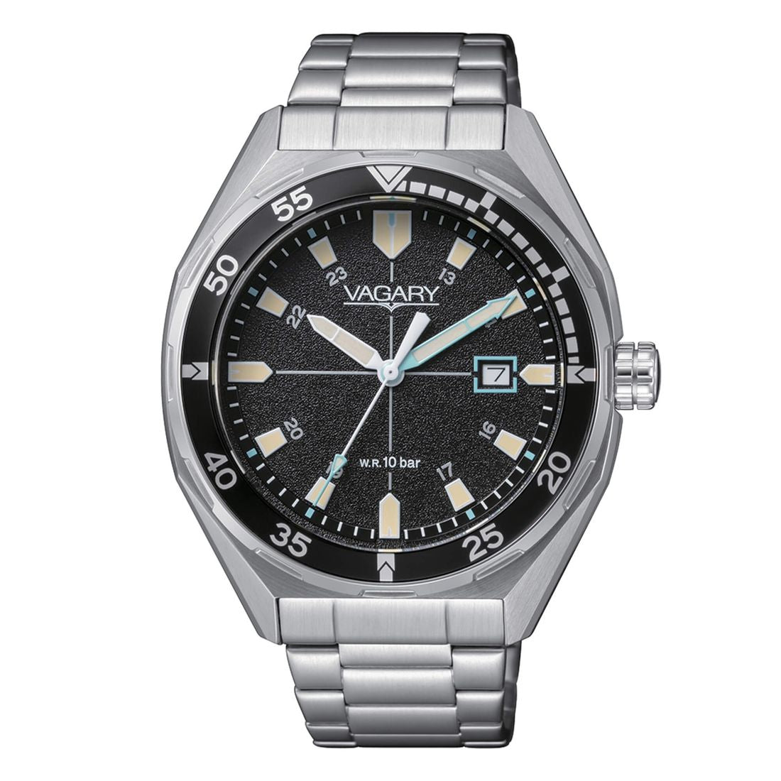 Orologio Vagary Aqua39 da uomo IB9-417-51 nero in acciaio