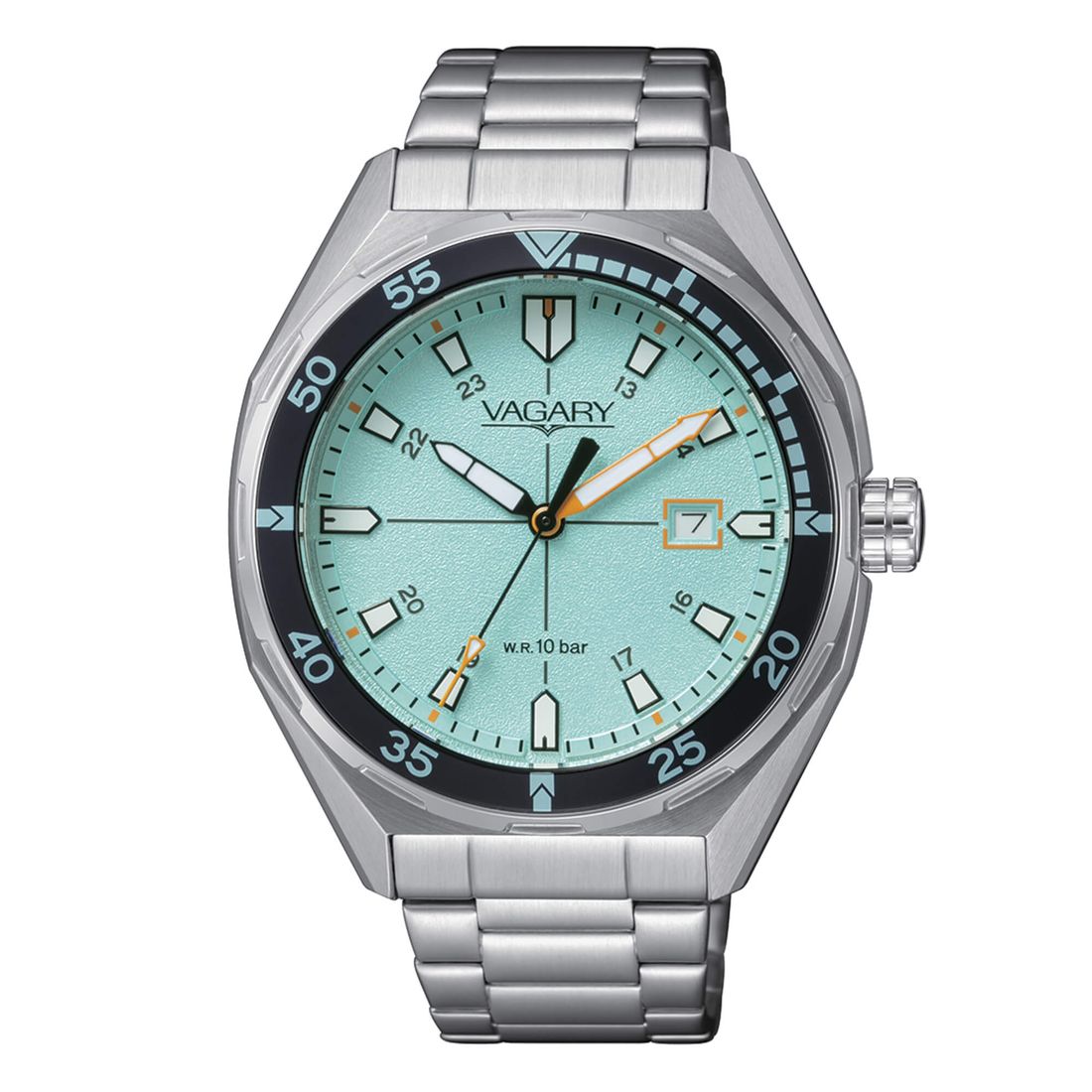 Orologio Vagary Aqua39 da uomo IB9-417-73 verde acqua acciaio