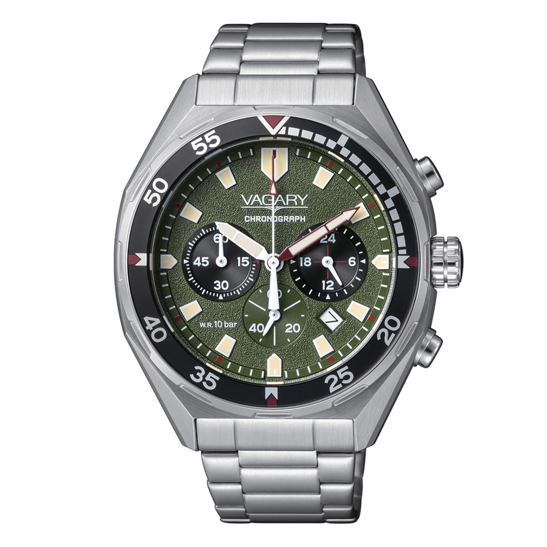 Orologio Vagary Aqua39 da uomo IV2-010-41 verde acciaio