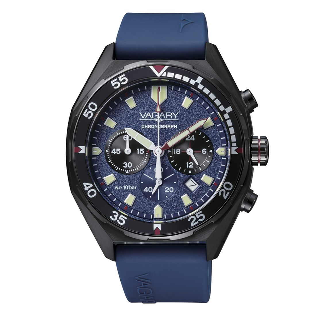 Orologio Vagary Aqua39 da uomo IV2-044-70 blu crono silicone e acciaio