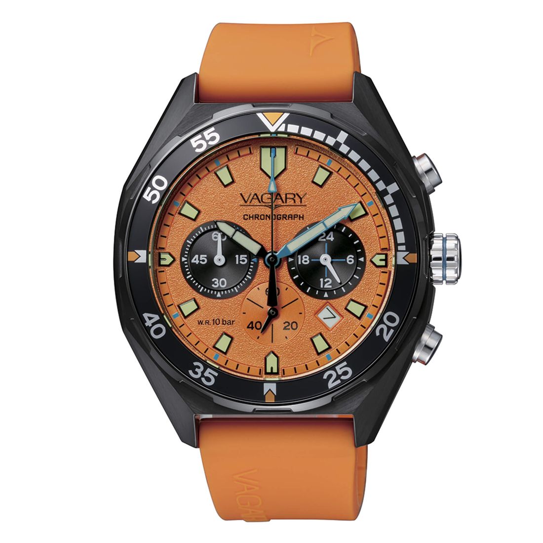 Orologio Vagary Aqua39 da uomo IV2-044-90 arancione silicone acciaio