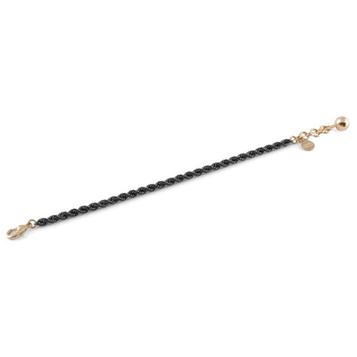 Bracciale Unoaerre di catena corda ad un filo in bronzo nero