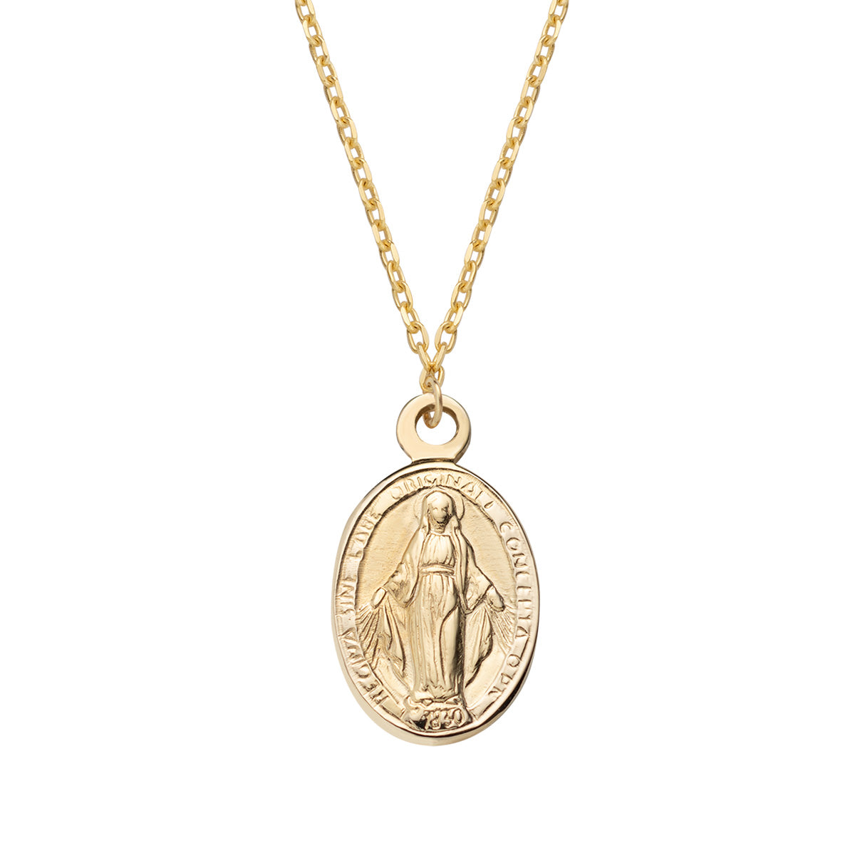 Collana Amen Collezione Oro rosario con ciondolo Madonna miracolosa grande