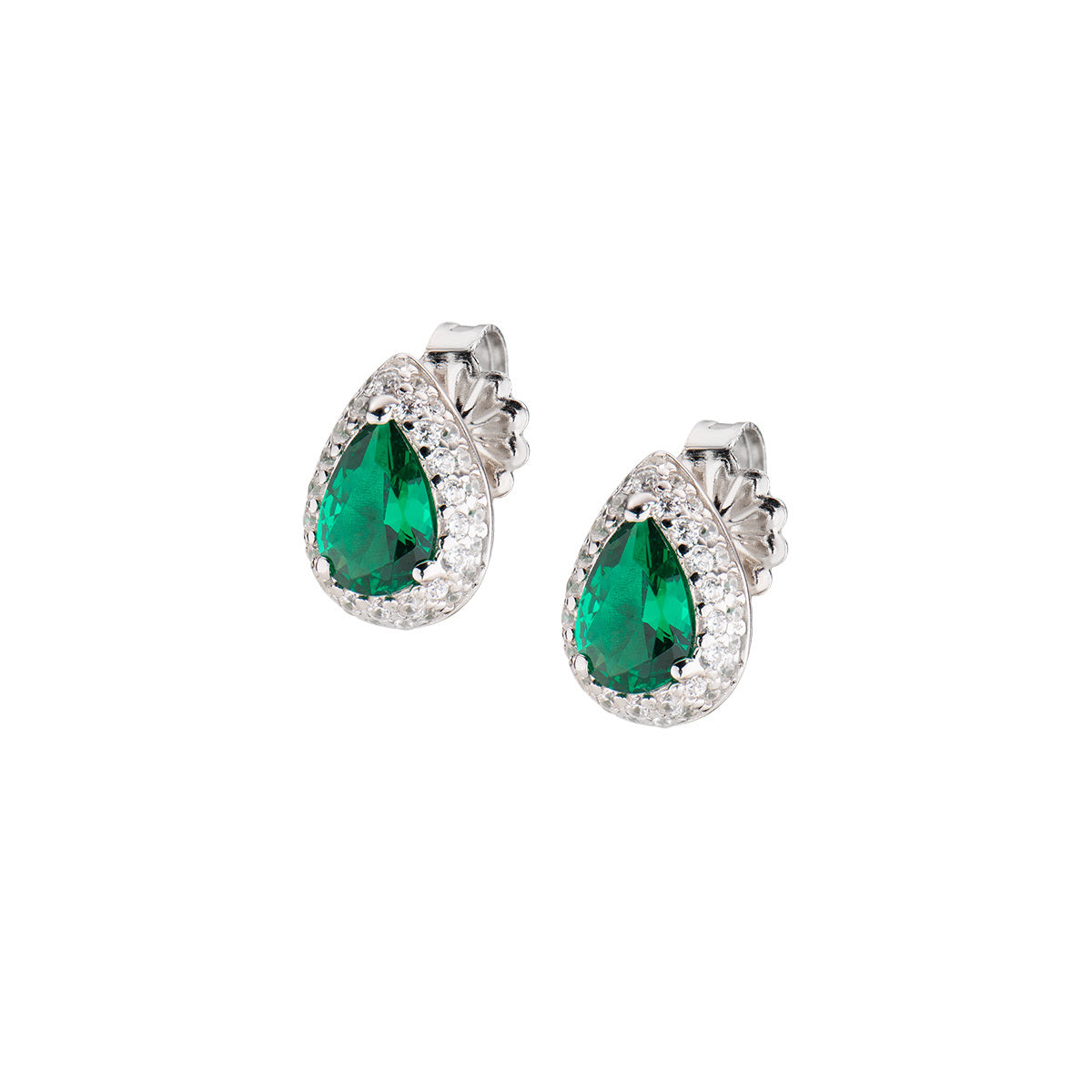 Orecchini Gioielli Amen con pietra verde smeraldo e zirconi - EGOBVBZ