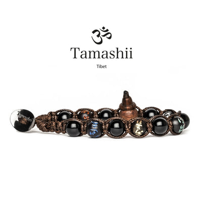 Bracciale Tamashii unisex linea mantra in onice nero