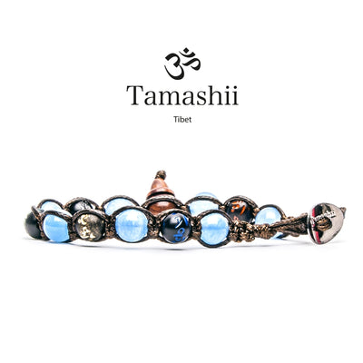 Bracciale Tamashii linea mantra in agata ocean blu