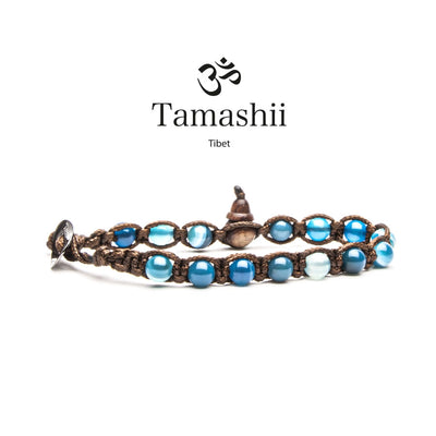 Bracciale mini Tamashii in agata striata blu