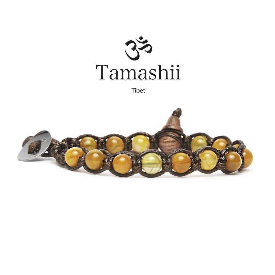 Bracciale mini Tamashii in agata gialla scura