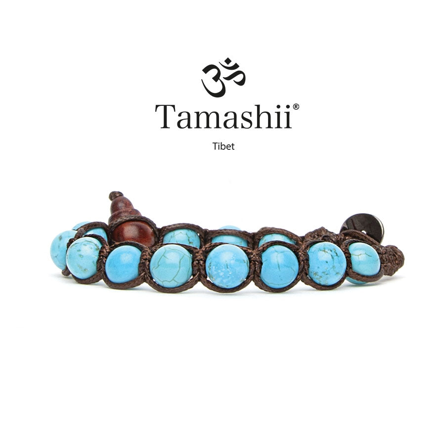 Bracciale Tamashii a un giro in turchese da 8 mm