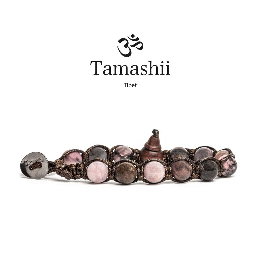 Bracciale Tamashii a un giro in tormalina rosa da 8mm