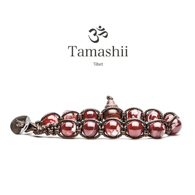 Bracciale unisex Tamashii in agata rosso scuro