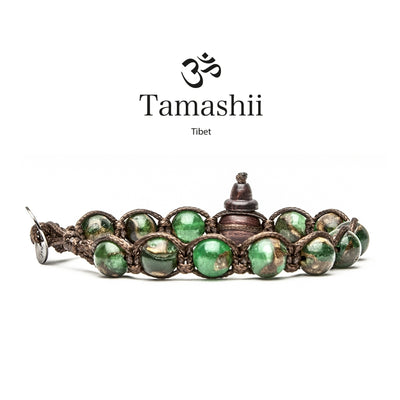 Bracciale Tamashii in quarzo mosaico verde
