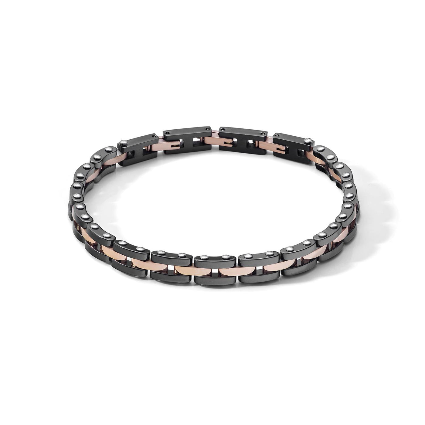 Bracciale da uomo Comete acciaio pvd rosa e nero UBR 1042