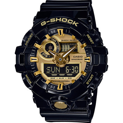 Casio G-Shock GA-710GB-1AER, nero quadrante oro