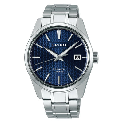 Orologio Seiko Presage SPB167J1 quadrante texture blu.