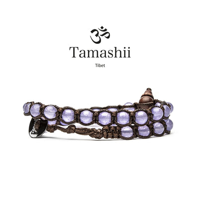 Bracciale Tamashii a due giri in giada color lavanda