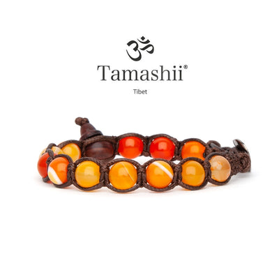 Bracciale Tamashii BHS900-284 in agata arancione striata