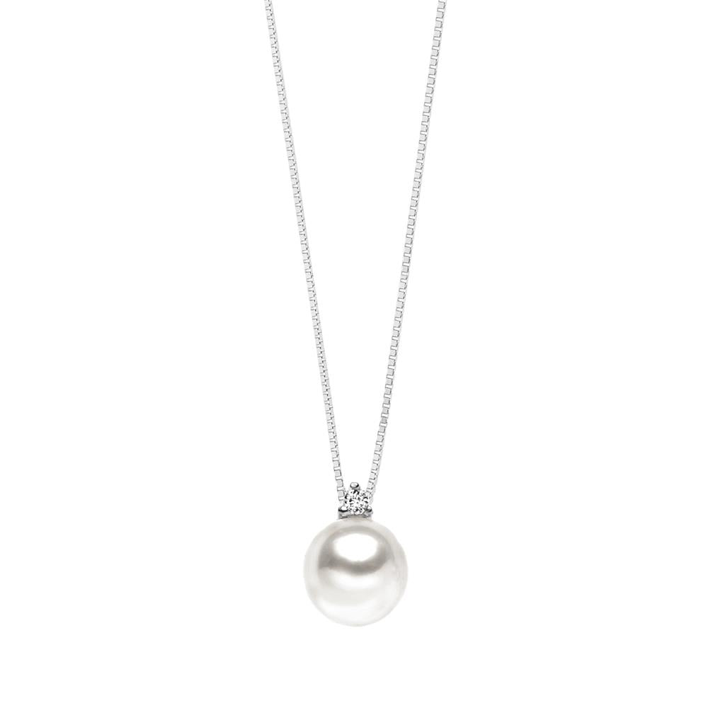 Collana Comete Gioielli perla 7,5 mm e brillante GLP 432