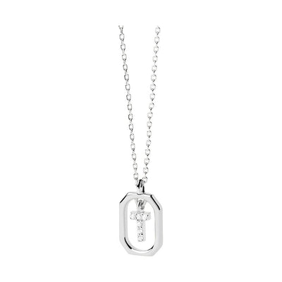 Collana Pd Paola iniziale T mini con zirconi bianchi CO02-531-U