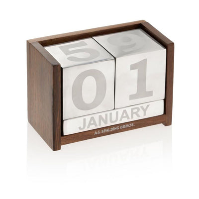 Calendario alluminio e legno Spalding & Bros