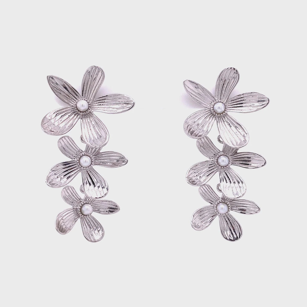 Orecchini Argento 925 Con Fiori