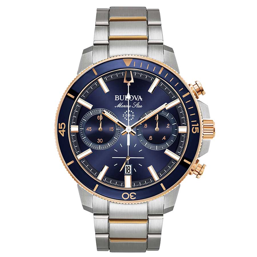 Bulova 96B301 cronografo Marine Star blu con doratura rosa