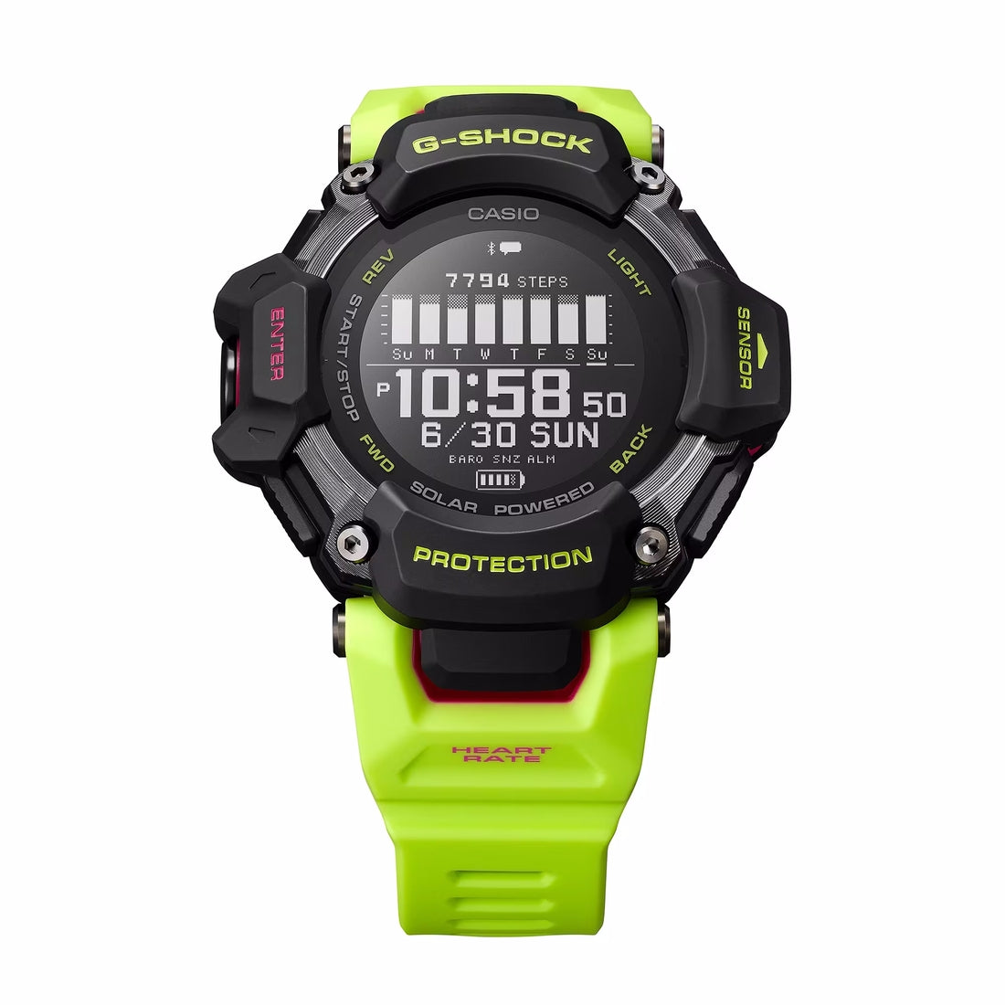 Orologio G-Shock con GPS GBD-H2000-1A9ER nero e fluo