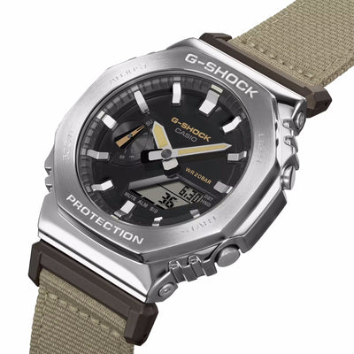 Orologio G-Shock GM-2100C-5AER cinturino tessuto khaki