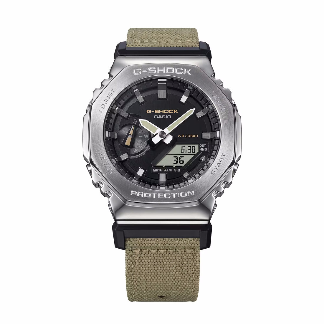 Orologio G-Shock GM-2100C-5AER cinturino tessuto khaki