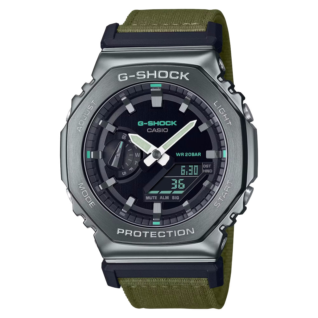 Orologio G-Shock GM-2100CB-3AER cinturino tessuto verde militare