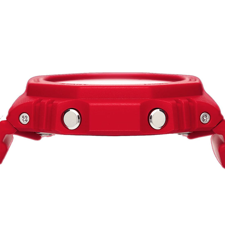 Casio GA-2100-4AER Orologio Uomo – Analogico Digitale, Silicone Rosso, Resistente All'Acqua 20 Bar