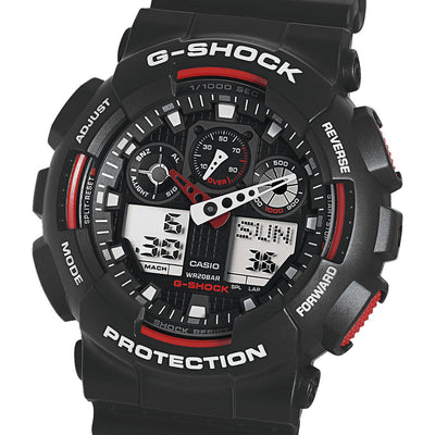 Orologio G-Shock GA-100-1A4ER crono nero e rosso