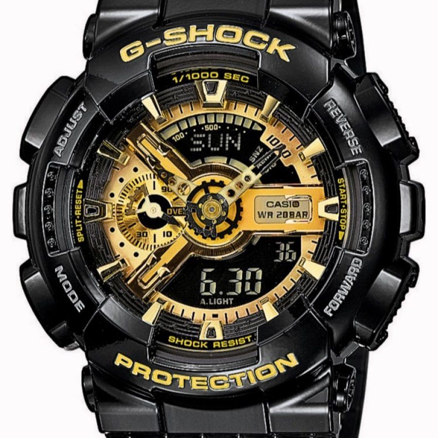 Orologio G-Shock GA-110GB-1AER nero lucido e dorato giallo
