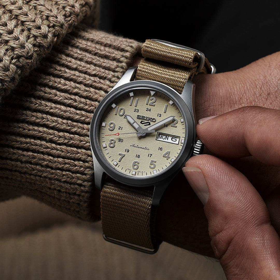 Seiko 5 Sports SRPJ83K1 field watch khaki 36mm | Paladini – Gioielli  Paladini