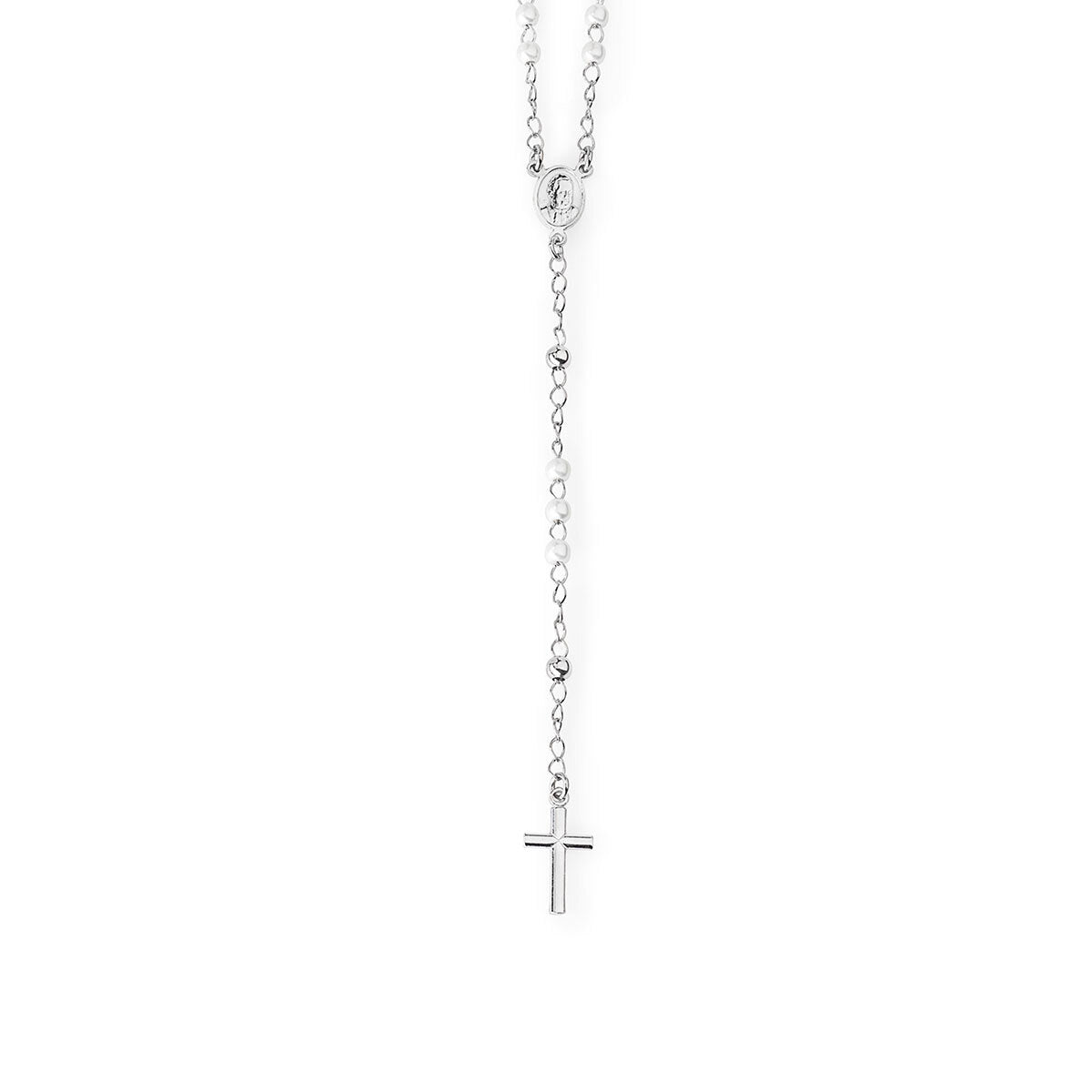 Collana Amen rosario con perle e zirconi